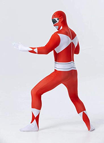Fantasia Zuunky Compatível com Fantasia Cosplay Power Rangers Coloridos Festa Segunda Pele (Azul, GG