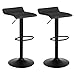 Produktbild WOLTU Barhocker 2er Set, Höhenverstellbarer Barstuhl, 360° drehbarer Bistrohocker mit Fußstütze, aus Kunstleder Metall, für Bar Küche Theke Café, Schwarz+Schwarz