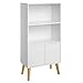 Produktbild VASAGLE Bücherschrank, Bücherregal mit 2 Ablagen und Schranktüren, Wohnzimmerschrank, Möbel für Wohnzimmer, Foyer, Büro, Aufbewahrung von Büchern, Fotos, Deko, weiß LBC09WT