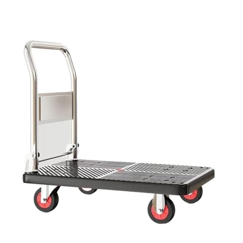 Carretilla plegable de plataforma plana 90x60 cm negra miniatura 1