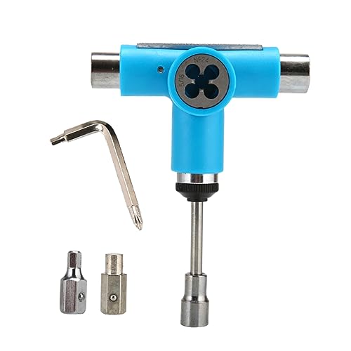 Happyyami Skateboard Tool Portable Multifunctional and Assembly Tool for Roller Skates and Skateboards Blue Essential for Tightening Repairing and Maintenance