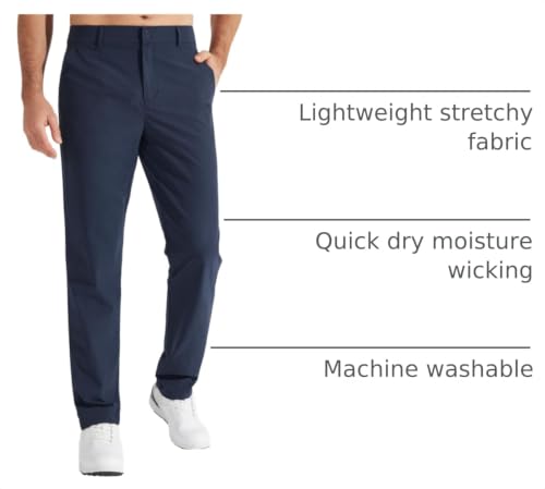 Image of Libin Mens Golf Pants Stretch Work Dress Pants 30 inch /32 inch /34 inch Quick Dry Lightweight Casual Comfy Trousers with Pockets