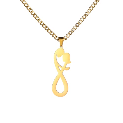 TXCLTS 925 Sterling Silver Hug Necklace for Men and Women, Couple Hug Pendant Necklace, Lovers Hugging Infinity Symbol Necklaces, Hug and Kiss Necklace