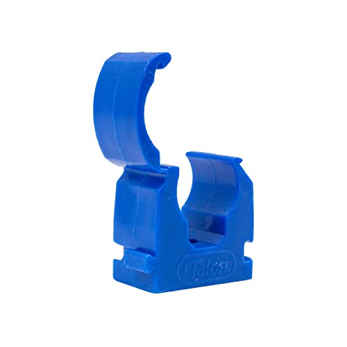 Talon - 15mm Single Hinged Pipe Clips - Pack of 20 - Blue - 360° Fixing for Pipework - Temperatures Up to 85°C (185°F) - Safe for Use On Plumbing, Gas and Air Conditioning Pipe - UV Stabilized