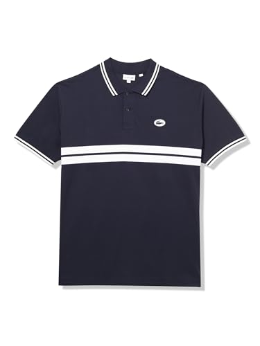 Lacoste Men's Tall L.12.12 Short Sleeve Classic Fit Striped Polo
