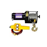 3000LBS 12V/24V elektrische Winde, kleine LKW-montierte Kranwinde, Stahlkabel, Winden-Kit for Geländewagen-Selbstrettung(Handle switch,24V)