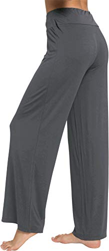 Wiwi Bamboo Pajama Pants For Women Plus Size Pajamas Bottoms Wide Leg Lounge Sweatpants Soft Sleep Pant S-4X, Iron Grey, Large #TOP1