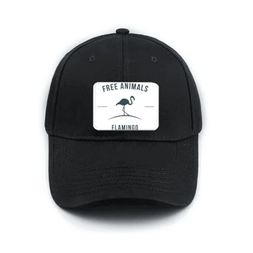 Casquette de baseball noire dessin anime flamant bleu reglable classique