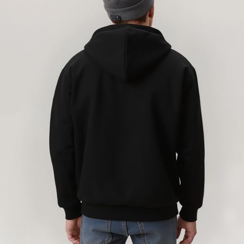 Image of MINANUO Zip Up Hoodie Men Warm Heavyweight Sherpa Lined Fleece Hoody Jacket Winter Coats