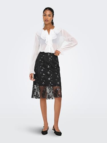 Jupe en dentelle à taille mi-haute confort absolu ONLY Onlsinna