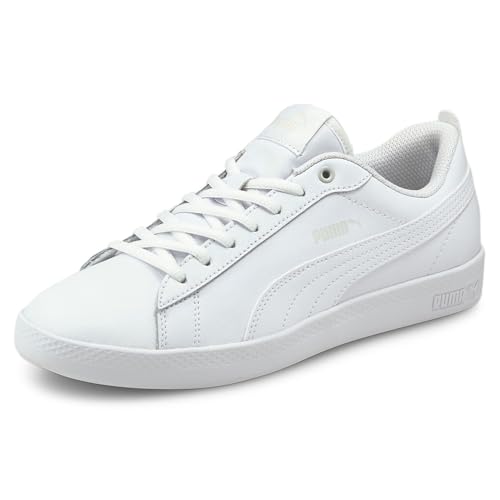 PUMA Women's SMASH V2 Sneaker, Puma White-Puma White, 8.53
