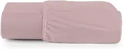 Lençol com Elástico Malha 100% Algodão Avulso (Rose, Casal)