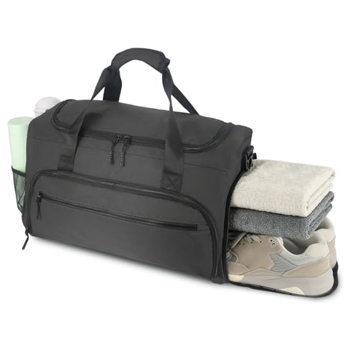 Image of Gym Bag for Men Women, Sport Duffle Bag with Wet Pocket & Shoes Compartment, Water Resistant Overnight Weekender Bag Duffel Bag