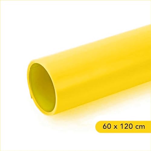 Image of SMILEDRIVE Photography Background Sheets, 60 x 120 cm, Grey & Yellow | Waterproof, Wrinklefree, PVC Material
