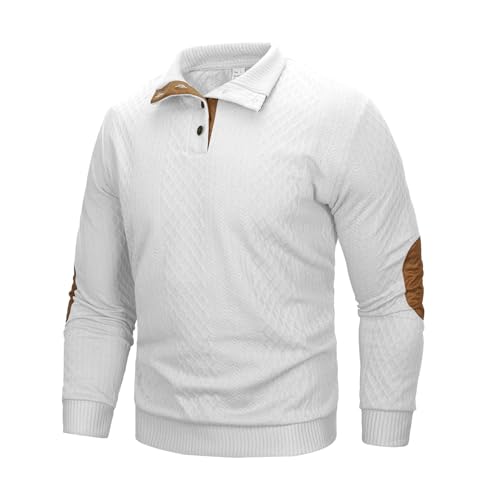 Pull en tricot léger manche longue col montant boutonné pour homme