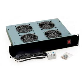 Triton RAB-CH-X02-A1 - Horizontal 19-inch Fan Unit, 4 Fans, 2 HU, Black