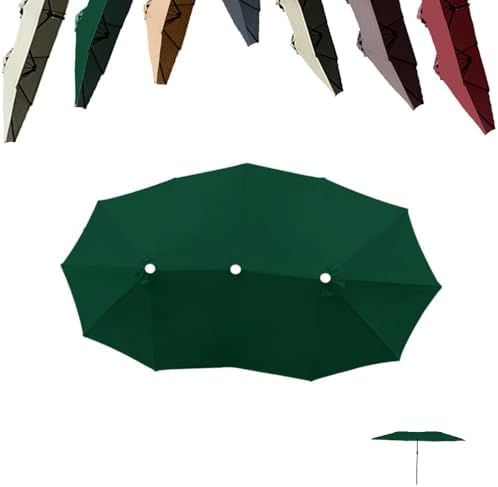 15ft Outdoor Double-Sided Umbrella Replacement Canopy Cloth - Sun Shade for Patio, Garden, Yard - Durable Umbrella Top Cover (Sand)