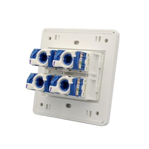 Panneau de connecteur Ethernet mural RJ45 à 4 ports pour connectivité informatique