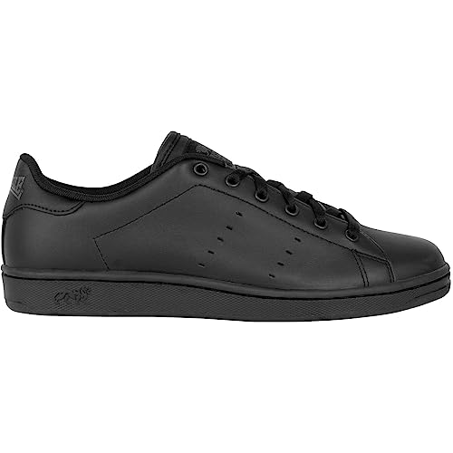 Lonsdale Zapatillas de cuero Leyton para hombre con cordones acolchados, Black, 42 2/3 EU