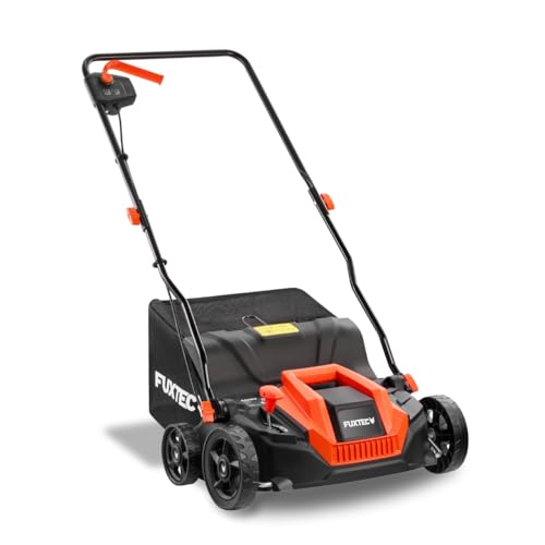 Arieggiatore scarificatore elettrico FUXTEC EV320ECO 1300W di potenza, larghezza di lavoro di 32 cm e regolazione della profondità da -12 a +10 mm, raccoglitore d'erba 40L - 2