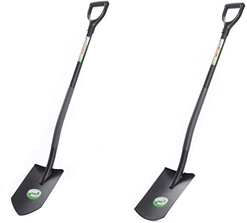 rg-vertrieb Gartenspaten Spitzspaten + Spaten Rund Metallstiel Feldspaten Grabspaten Set