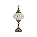 10 Variation Mosland Home Turkish Lamp Mosaic Table Lamps | Turkish Moroccan Lamp with Bronze Base | Handmade Tiffany Night Lamp | Mosaic Glass Bedside Night Lamp with Led Bulb (White)