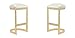 Manhattan Comfort Aura Bar Stool with Polished Brass (Set of 2), White