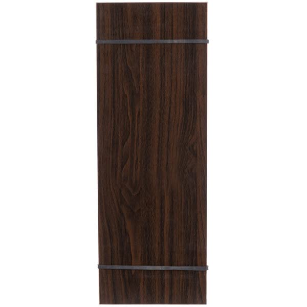LZMS 4 1/2" x 12 1/2" Dark Wood Color Clipboards - Menu Holder - Check Presenter with Straps - for Pocket Sized Notepads