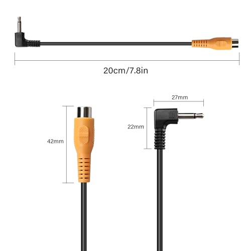 PNGKNYOCN 1/8 inch TS to RCA Short Cable ,2 Pack Right Angle 3.5mm Mono Male Plug to RCA Female Jack Audio Adapter for Speakers Subwoofer,Amplifier(20cm) - Image 3