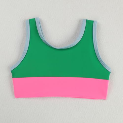 Girl Swimsuit Casual Swimwear Kids Two Piece Color Block Bathing Suits Beach Bikini Set 3-8 Years4