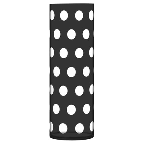 Jarrón cilíndrico clásico de lunares negros para flores, jarrones y macetas de plástico, decoración floral personalizada de otoño, estética, 11.8 x 3.9 pulgadas