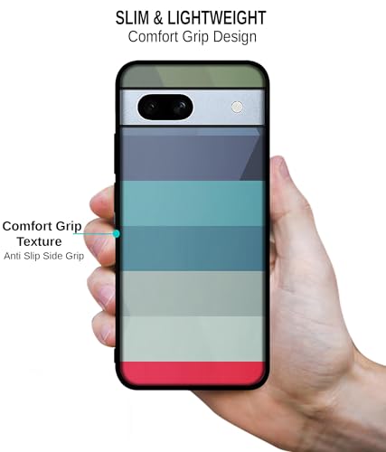 Image of Colorful Lines Design Premium 2D Printed Metal Back Case Cover for Google Pixel 7A 5G