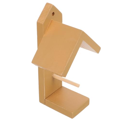 VANZACK 木製鳥の餌箱 bird feeder フィーダ 鳥の餌場 鳥の脂肪球 ミルワーム ケージ ガゼボ ユニークな鳥の餌箱 スイング設計の鳥の餌箱 丈夫な鳥の餌箱 Light Brown