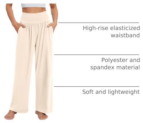 Image of Gracyoga Wide Leg Yoga Pants for Women Casual Loose Cozy Sweatpants High Waisted Lounge Pajama Flowy Pants With Pockets