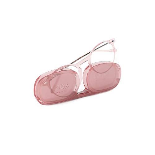 Optics - Blaulichtfilter brille ohne sehstärke Damen und Herren für Bildschirm, Smartphone, Gaming oder Fernsehen - Runde Form - Rosa Farbe -