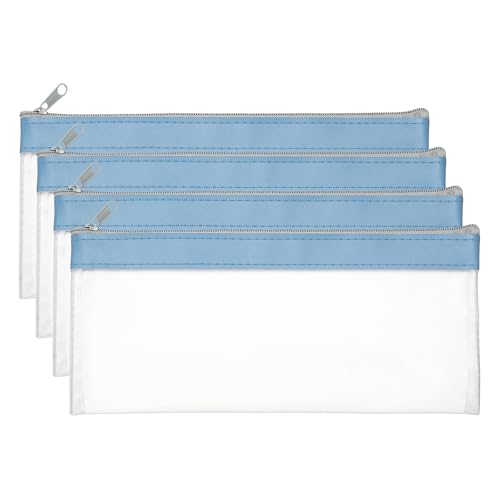 Trousse à fermeture éclair pour pièces et cosmétiques PATIKIL pochette transparente bleu brume