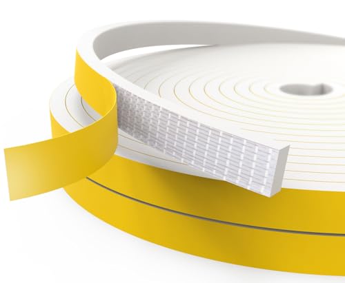 Dichtungsband Türdichtung Selbstklebend, Fensterdichtung Siegel Streifen 10mm(B) x 6mm(D) Lärm Schalldämmung Wasserdicht Gummidichtung Abdichtungsband für Türen Fenster Gesamtlänge 10M Lang Weiß