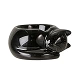 Pacifc Giftware Black Cat Tealight Candleholder, Black tealight of Ceramic Candleholder, Sweet Nesting cat, Ideal tealight for Any Cat Lover