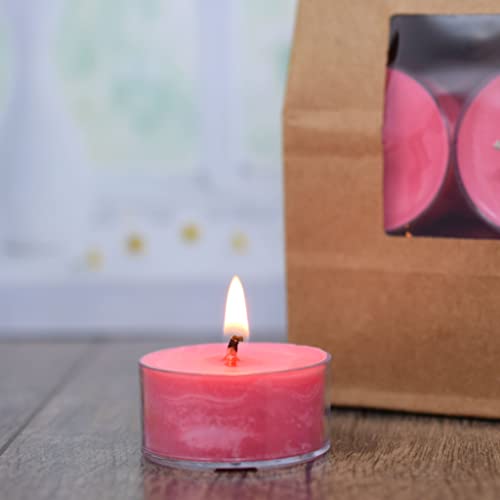 Rose Petals Scented - Soy Tealight Candles, 12 Pack - Pink Tealight Candles - Highly Scented - Made With Soy Wax - Handmade In The Usa - Candeo Candle - Floral Scents #TOP2