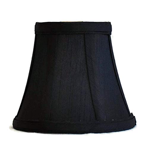 Urbanest Chandelier Mini Lamp Shade 5-inch, Bell, Clip On, Black