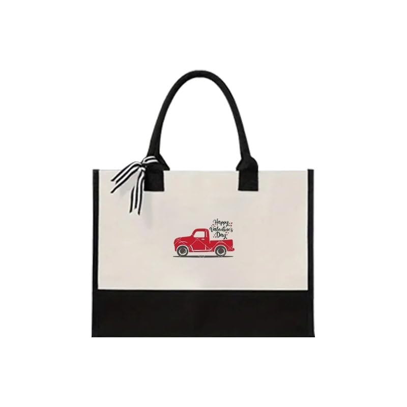 Sac fourre-tout rouge camion Saint-Valentin, le grand cabas de voyage casual