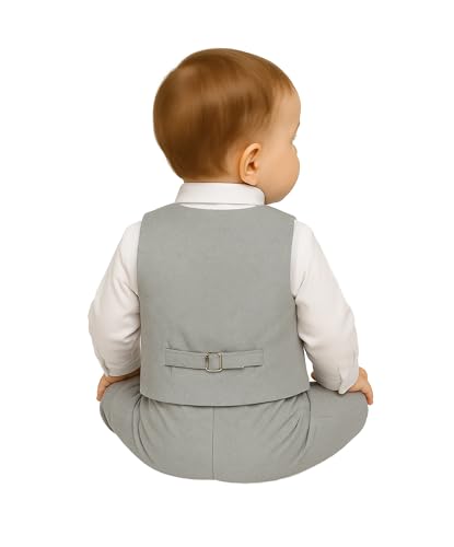 Image of SIRRI Baby Boys Cotton Blend Vest Suit 4 PC Formal Set Newborns - 9 Months