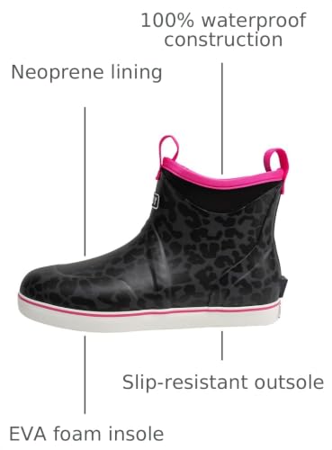 Image of Buoy Boots Women's Waterproof Ankle Rain Boots, Rubber Deck & Fishing Boots