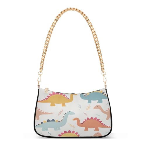 Shoulder Bag for Women Cute Dinosaurs Tote Handbag Crossbody Bag with Zipper Closure