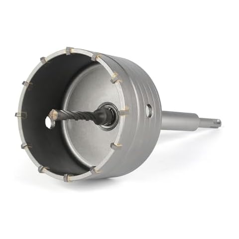 BINOTA Concrete Hole Saw 100 mm, Rotary Hammer Core Bit Hole Saw, with SDS Plus Shank, for Concrete Cement Brick Wall Stone Masonry Cover