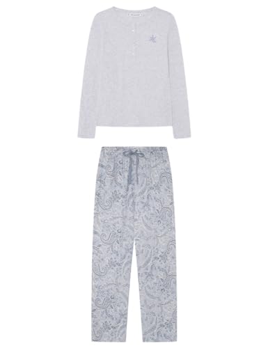 Women'secret Juego de Pijama, Gris Claro/Plateado, M para Mujer