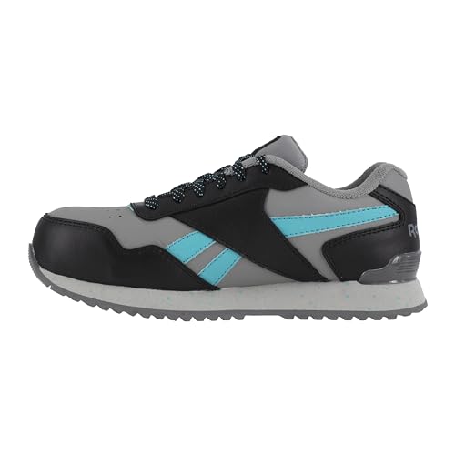 Image of Reebok Women's Rb982 Harman Composite Toe Classic Work Sneaker Grey and Teal Safety
