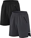 ATHLIO Men's Active Running Shorts, Exercise Workout Shorts, Quick Dry Mesh Sports Athletic Shorts...