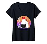 Photo Gallery donna salsa di soia sushi giapponese kawaii retro vaporwave maglietta con collo a v Photo Gallery donna salsa di soia sushi giapponese kawaii retro vaporwave maglietta con collo a v