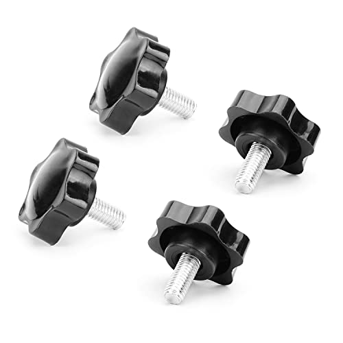 MroMax 4 pezzi M8 x 16 mm manopola a stella filettatura sostituzione vite di serraggio smontaggio rapido parti di ricambio maniglia di bloccaggio manopola a vite nera